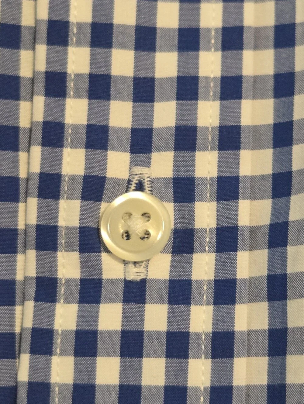 Polo Ralph Lauren Mens Blue Gingham Check Classic Button Down Shirt Medium